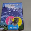 Camping Cookware Set, Portable Camping Mess Kit with Non-Stick Pots, Pans Set and Folding Fork, Lightweight Backpacking cookware Cooking Set for Outdoor/Camping/Hiking/Picnic (9pcs, Orange)