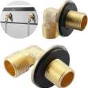 Installation Kit for Wall Mount Commercial Faucet, TOLSUNY Backsplash Mount Set for Stainless Steel Kitchen Prep & Utility Sink, 1/2 IPS G1/2 Elbow Adapter, 90 Degree Angled Elbow Joint, 2PCS