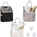 Fabric Wall Hanging Storage Caddy Bag Over the Door Pouch Organizer for Bedroom Bathroom Kitchen (3Pack-C)