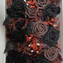 Ling's moment 6pcs Wedding Wrist Corsage Artificial Flowers, Girl/Mother Homecoming Prom Corsages Wristlet Halloween Dcor, etc. Black Gothic Burgundy