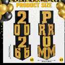 Queekay 8 Pcs Prom Column Standup Photo Booth Decorations 2026 Prom Backdrop Balloon Boxes Cardboard Decoration Column for Party College, 11.8 x 44.9 Inch(Gold, Black)