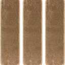 Stair Tread Treads Indoor 7 inch x 24 inch Machine Washable Skid Slip Resistant Carpet Stair Tread Treads Comfy Collection (Set of 13, Beige)