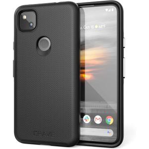Crave Pixel 4a Case, Dual Guard Protection Series Case for Google Pixel 4a - Black