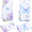 Tatuo 2 Pcs Lilacs Butterfly Hand Towels for Bathroom Absorbent 19.7 x 27.6 Inch Purple Floral Bath Towels Spring Kitchen Towel Housewarming Decorative Dish Gifts for Hotel, Gym and Spa