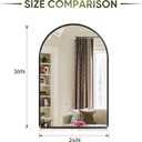 Suidia 24" x 36" Bathroom Mirror, Bathroom Vanity Mirror Metal Framed, Wall-Mounted Mirrors for Bedroom, Living Room, Entryway, Hallway, Black, Arch Style