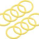 uxcell Split Keychain Rings, 30mm/1.2inch Round Flat Key Holder for Keys Organization, Decoration, Carbon Steel, Yellow, 8Pcs