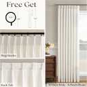Natural Linen Curtains Pinch Pleated 84 Inches Long for Living Room Bedroom Pleat Rings Back Tab Semi Sheer Curtains 84 Inch Length Light Filtering Farmhouse Drapes Cream Ivory Birch 1 Panel 50x84