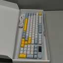 Wireless Keyboard Creamy Membrane with Rainbow Backlight,3-Mode Connectivity (BT/2.4G/USB-C) with LCD Screen & Multifunction Knob,200H Battery, 94 Key PBT Keycaps, Quiet Typing for Office/Home/Gaming