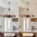 39.4" Large Wood Wagon Wheel Chandelier