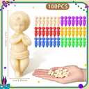 Wesiti 100 Pcs King Cake Mini Jesus Figure 1.2 Inch Easter Resin Jesus Figure Christian Mini Colorful Nativity Figurines for Easter Egg Filler and Basket Stuffer King Cake Toppers Party Decorations (Multicolor)