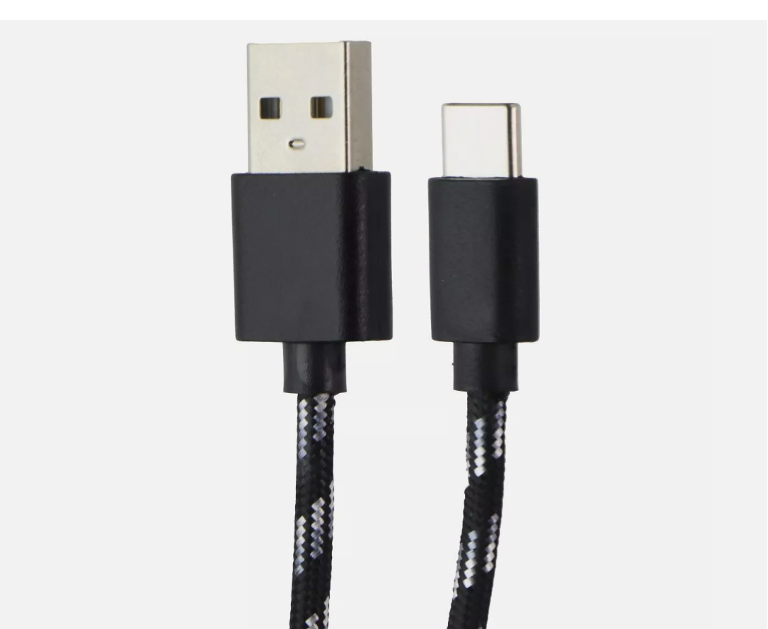 CELLCandy 6.5ft USB-A to USB-C Braided Charge & Sync Cable - Black/Silver