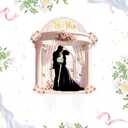 2 x Wedding Cake Topper Mr and Mrs Cake Topper Bride and Groom Topper Wedding Cake Decorations (Pink01)