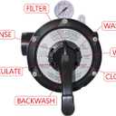 TIROAR SP0714T Top-Mount Multi Port Valve Compatible with Hayward VariFlo,Replacement for Hayward Above-Ground Pro or VL 210 Series Sand Filter1-1/2 Seven Position Control ValveBlack