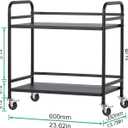 HDANI 2 Tier Under Desk Printer Stand with Storage,Microwave Storage Rack,Metal Rolling Printer Cart with Wheels for Home Office,Utility Storage Cart and Stand,Black