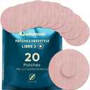 Freestyle Libre 2 Covers 20 Libre 2 Sensor Covers, Long-Lasting, No Glue on Center, Non-Irritating, Easy to Apply and Remove for Sports and Daily Use - Beige