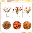 Uieke 72PCS Artificial Mums for Outdoors Fake Fall Outdoor Violet Flowers Orange Calla Lilly and Autumn Ferns No Fade for Outside Window Box Porch Planters Garden Decor