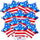 FEBSNOW 30Pcs 4th of July American Flag Balloons 18 inch Red White and Blue Star Foil Balloons for Independence Day Patriotic Veterans Party Memorial Day Birthday Decorations Supplies