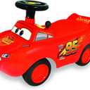 Kiddieland Lightning McQueen Racer Ride-On Car for Toddlers, Engine Sounds, Music, Lights, Steering Wheel, Foot-to-Floor Push Toy, Ages 1-3, Large