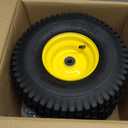 RONPOW 15x6.00-6nhs Lawn Mower Tires and Wheels, Riding Lawn Mower and Tractor Front Pneumatic Tire Replacement Assembly, Compatible with john deere Mower, 3" Offset Hub, 3/4" Bearing, 2Pack Yellow
