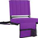 SPORT BEATS Stadium Seats with Back Support Bleacher Chairs with Back and Cushion Thick Padded Bleacher Seats Includes Shoulder Strap (Dark Purple)