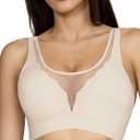 Womens Wireless Bra No Underwire Seamless Push Up Bra Comfort Full Coverage Padded Soft Vneck Everyday Bralette M