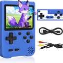 Handheld Game Console, Preloaded 500 Retro Video Games, Portable Game Player with Rechargeable Battery 3.0" LCD Screen, Support for TV and Two Players,Suitable for Boys and Girls (Blue)