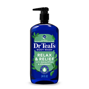 Dr Teal's Body Wash with Pure Epsom Salt, Relax & Relief with Eucalyptus & Spearmint, 24 fl oz (Pack of 2)