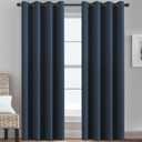 H.VERSAILTEX Ultra Soft Premier Blackout Curtain for Living Room Extra Long, Thermal Insulated Bedroom Curtains Grommet Top, Noise Reducing Patio Door Curtain - Navy Blue, One Panel, 52'W x 96'L