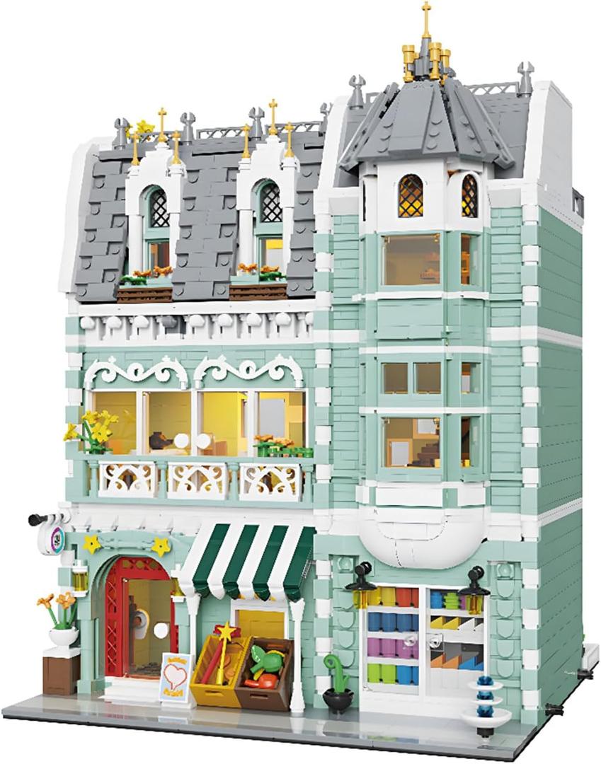 City Grocery Store Building Blocks Set for Adults, 3 Levels Street View Modular House Building, Christmas Birthday Gift for Teens(2225 Pcs)
