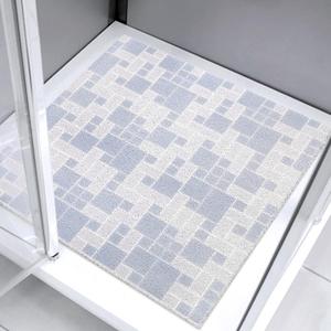 Square Shower Mat 32x32 Inch Non Slip Bath Mat for Inside Shower Loofah Shower Mat for Elderly Soft Textured Foot Massage Pad Bathroom Floor Mat for Wet Area, Without Suction Cups, Quick Drying