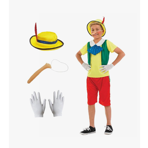 fun shack Puppet Costume for Kids, Fairytale Costumes for Boys, Puppet Costume for Girls Boys, Long Nose Costume M