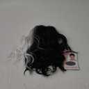 MAGQOO Black White Wig Black White Wig for Women Short Curly Wavy Hair Wigs Synthetic Heat Resistant Cosplay Costume Party Wigs