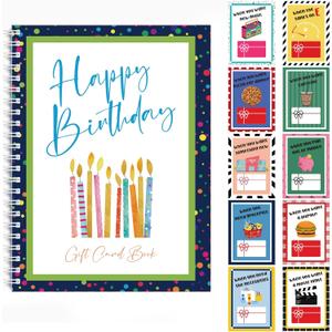 Motiskyy Birthday Gift Card Book 7 x 5 Inch Happy Birthday Booklet Organizer Greeting Card Album Keeper Personalized Gift for Birth Party Supplies(Novel)