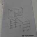 KEIKI L Shaped Home Office Desks with LED Light, Pegboard, Hutch, Drawers, Bookshelf & Storage Shelves, Modern Wooden Gaming Computer Corner Table for Work, Study, Writing