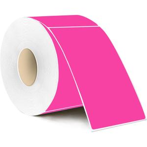 STARLIBOO 3"X5" Rectangle Neon Colored Labels, Removable Moving Labels for Boxes, Permanent Warehouse Moving Stickers Square Label (250Labels, Fluorescent Rose Red)