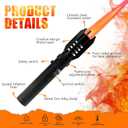 Camping Lighter, Torch Lighter, Straight Flame Bright Fire Refillable Windproof Adjustable Color with Safety Lock for Campfires Kitchen Hiking Candles Fireplace BBQ Outdoor Essentials (Black)