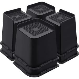 ANNKUT Bed Risers 6 Inch Heavy Duty, Furniture Risers for Bed Desk Table Sofa CouchOversized Bed Lifts Risers, Support up to 5000 Lbs(8 Pack Black)