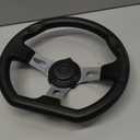 Off-Road Kart Steering Wheel 270mm 3 Spokes Vehicle PU Foam Interior Steering Wheel For Go Kart (black)