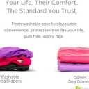 Pet Parents Washable Dog Diapers (3pack) + Extendrs of Durable Doggie Diapers, Premium Dog Diapers Female (X-Small, Natural)