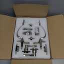 Goldenwarm Double Front Door Lock Set, Brushed Nickel Double Door Handle with Dummy, Double Classic Front Door Hardware Set with Reversible Wave Handle Lever, Double Entry Door Lock Set (1 Pack)