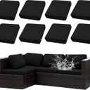 Outdoor Cushion Covers Set,8PCS Waterproof Patio Furniture Couch Seat Slipcovers, Replacement for Sofa Sectional Chair(CoverOnly) (Black)