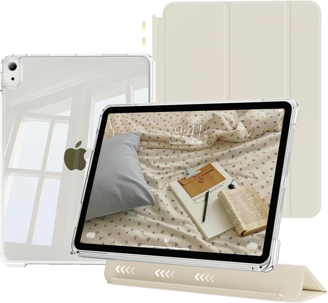 Clear Case for iPad mini 7 (A17 Pro), iPad mini 7th/6th Generation Case (2024/2021),Slim&Light,Shockproof Transparent Hybird Back,Yellowing Resistant,Supports Pencil Pro&USB-C (Cream White)