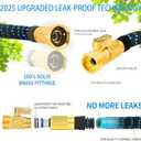 200 ft Expandable Garden Hose w/10 Functions Spray Nozzle, Water Hoses with 3/4" Solid Brass Connector, Flexible Lightweight Hose Expanding Water Pipe for Car Washing, Gardening, Black/Blue
