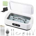 Ultrasonic Jewelry Cleaner, 49 KHz Ultrasonic Cleaner Machine for Jewelry Glasses Rings Watch Strap Dentures Retainer Coin Earring with 5 Timers, 304 Stainless Steel, 22 Oz Dental Cleaning Pod