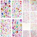 3200pcs Gem Stickers Jewels for Crafts - 12 Sheets Self Adhesive Rhinestone Jewel Stickers, Stick on Gems Rhinestones for Crafts, Craft Supplies Scrapbook for Kids