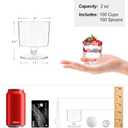 Zezzxu 100 x 2 oz Mini Dessert Cups with Spoons, Goblet - Disposable Appetizer Cup Mousse Cups Small Plastic Dessert Shot Glasses for Serving Individual Desserts, Cocktails, Trifle