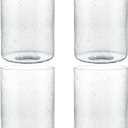 Skelang 4 Pcs Clear Glass Shade, Seeded Light Shade with 1-5/8" Fitter, Cylinder Lampshade Replacement for Pendant Light, Chandelier, Wall Sconces, Vanity Lights