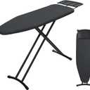 Ironing Board 48x15, Wide Heavy Duty Full Size Iron Board with Retractable Iron Rest, BlissBoard Sturdy Frame with Ultra Thick Padding, Heat-Resistant Cover, Height-Adjustable (Black)