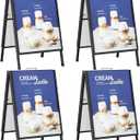 4 Pcs 24x36 Inch A-Frame Sidewalk Signs, Double-Sided Heavy Duty Sandwich Boards with Carry Handles, Business Folding Sign Holder for Outdoor Use, Frame Only