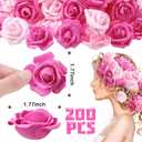 Geosar 200 Pcs Artificial Rose Flower Heads Bulk Fake Foam Roses Mini Faux Flower for Bridal Shower Wedding Flower Arrangements Centerpiece DIY(1.77 Inch,Pink Series)